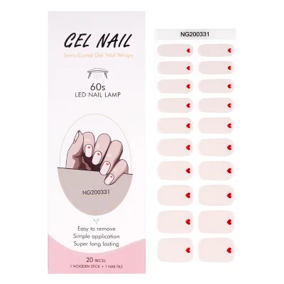 New Arrival Diy Non-toxic Long Lasting Ladies Item Beauty Sticker Gel Semi Cured Nail Sticker