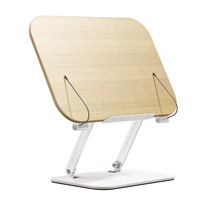 R16 Plywood Metal Bookends Holder Stand Desktop Folding Adjustable Reading Book Stand