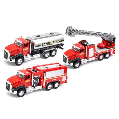 1:50 Pull-Back Engineering Vehicle and Truck Model Toy Alloy Diecast Mini Vehicle Collection Gift with Display Box LED and Music