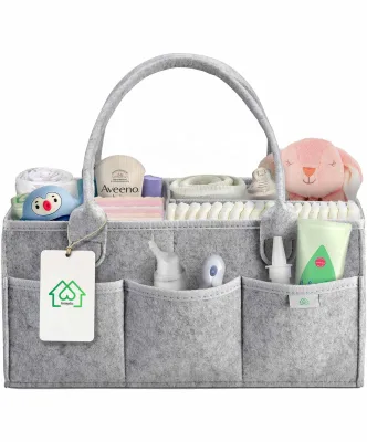 Baby Diaper Caddy Organizer Nursery Basket - a Baby Basket Gift Registry for Baby Shower List
