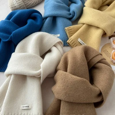 2025 New Cashmere Scarf Women'S Short Korean Style Autumn And Winter Warm Neck Knitted Versatile Scarf