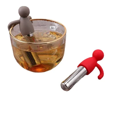 Wholesale 304 Stainless Steel & Silicone Doll Shape Tea Infuser Healthy Tea Drinking Accessories With Filter Strainer