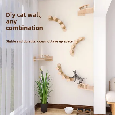 Wall-mounted DIY Cat Tree All-in-one Cat Bed Jump Platform Made of Polyester Modern Minimalist Style for Cat Climbing
