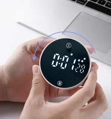 Brightness Adjustable Magnetic Round Counting Rotating Timer Cooking Fitness Alarm Clock Mini comfort Whirling Timer