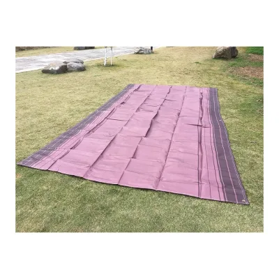 Classic Blue PVC RV Patio Awning Mat Waterproof Outdoor Motorhome Mat Machine Woven Vinyl