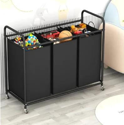 Cross-Border Floor-Standing Simple Storage Rack with Removable Dirty Clothes Basket for Household Laundry Room