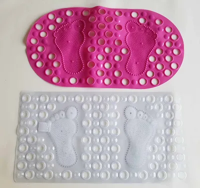 PVC Anti-Slip Bath Mat Non-Skid Bath Rug With Solid Pattern Machine Made for Bathroom