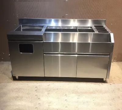 Custom Cocktail-bar-station Stainless Steel Cocktail bar Station with Refrigeration Amed