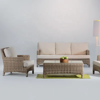 Modern Outdoor Rattan Sofa PE Rattan 4-piece Sofa Furniture Garden Patio Sofa Set