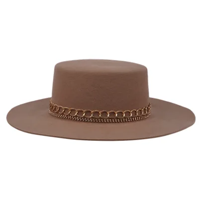 HUAYI HATS Costom Fashion Wide Brim Chapeau Femme 100% Wool Formal Fedora Hats Fashion Boater Hats