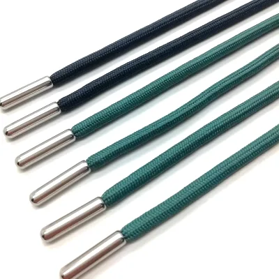 OEM Eco-Friendly Braided Colored Metal Ends Pull-over Custom Hoodie String Round Drawcord for Bags Garments & Home Textile