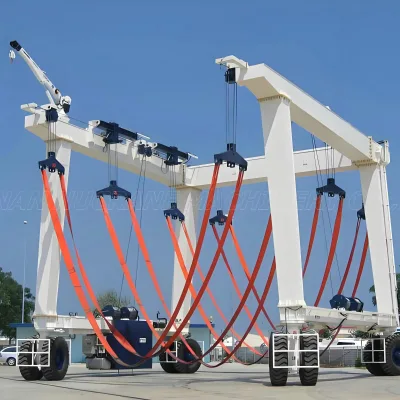 Efficient Lightweight Mobile Boat Hoist System Including Motor Engine Bearing Gearbox