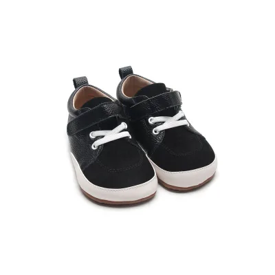 Wholesale Black Genuine Leather Barefoot Shoes Wide Toe Zero Drop Anti Slip Sneakers Walking