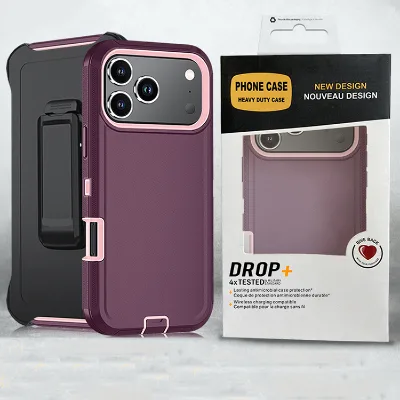 Cellphone cover for iPhone 17 defender case,combo rugged case for iPhone17 pro max phone,for iPhone 17 plastic heavy duty case