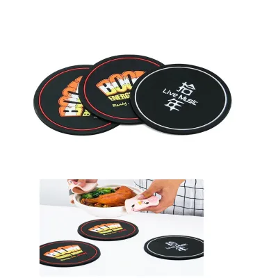 Hot Sale Silicone Black Round Trivet Pot Holders Heat Resistant Table Dish Drying Mat Drink Coaster