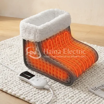 Super Waremer Washable Fleece Cover Electric Winter Feet and Leg Warmer Heated Boot Household Use