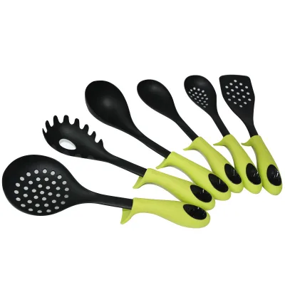 Eco-Friendly 6 Piece Kitchen Utensils Non-stick Nylon Cooking Utensils with Yellow PP Handle