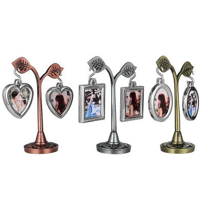 Blank Memorial Photo Frame Custom Sublimation Metal Leaves Photo Stand Ornaments for Home Decoration