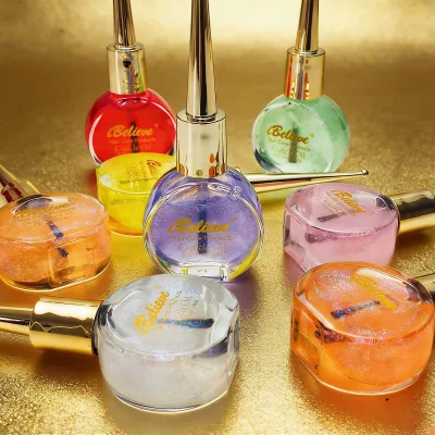 IBelieve Custom Logo Shimmer Blossom Glitter Cuticle Oil Repair Wholesale Organic Flat Natural Nail Care Oil Manufacturers