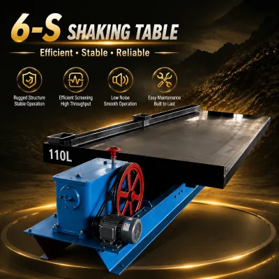 KMRUS High Recovery Ratio 6S 380V Shaker Table Gold Recovery Equipment with 1 Year Warranty for Small Scale Mining Plant