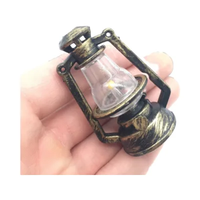 Mini Christmas Retro LED Kerosene Lamp No Light PVC Plastic DIY Kid Toy Garden Bonsai Decoration Dollhouse Accessories