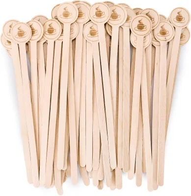 11cm 14cm 19cm Nature Color Wooden Coffee Stirrer Finger Shaped Hot Drink Stirrer Custom Logo Individual Package Stir Stick