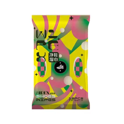 High Quality Custom Logo 12PCS Mini Wet Tissue Pocket Wipes Organic Shoe Shine Sneaker Cleaning Wipes