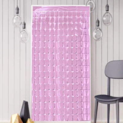 Factory Price Wholesale 1x2M Square Foil Curtain Shiny Reusable Party Backdrop Decoration for Birthday Wedding Anniversary
