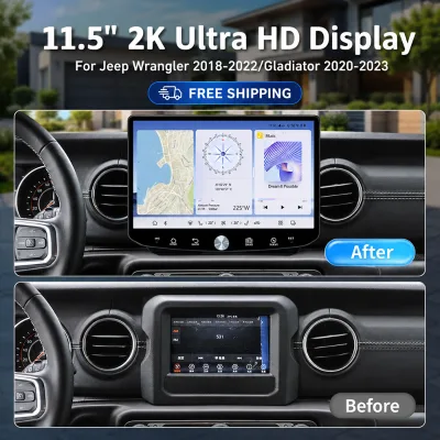 One-Stop OEM 11.5 Inch Qualcomm 8-Core Car Stereo 4+64G GPS Radio SWC Plug Play for Jeep Wrangler 2018-2022 Gladiator 2020-2023