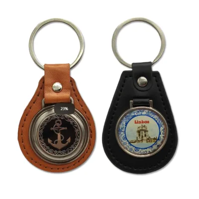 Wholesale Luxury Vintage Pu Leather Blank Keychain Custom Logo Custom Leather Keychain