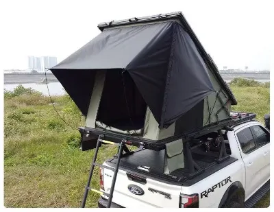 Custom Triangle Aluminum Roof Top Tent Aluminum Alloy Triangle Elevated Outdoor Camping Tente with Ladder