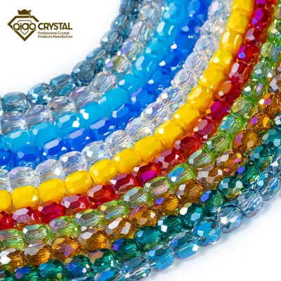 QIAO Factory Laser Cut Coated Loose Beads Cuentas De Cristal High Quality Chessboard Shape Multi Color Crystal Beads for Jewelry