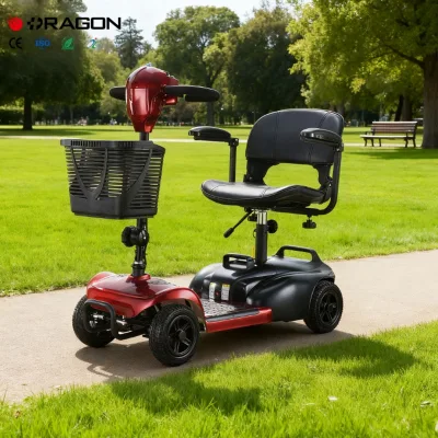 Wholesale DRAGON 250W 24V New Lightweight Aluminum Alloy 4-Wheel Foldable Electric Mobility Scooter 130kg Capacity Handicapped