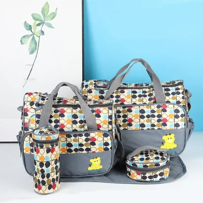 New Multifunctional Five-Piece Mommy Bag Set Maternity Storage for Expectant Mothers Large-Capacity Poly Material Model
