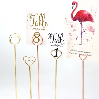 Detachable Assembly Heart-Shaped Wedding Sign Holders Spiral-Shaped Desktop Display Card Stand Holder Place Cards Table Numbers