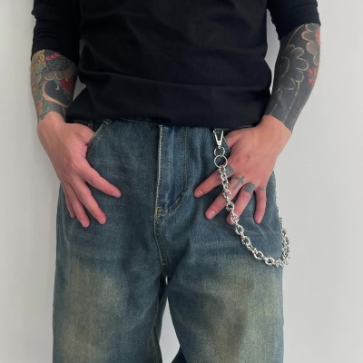 Punk Gothic Metal Hoop Skull Pants Wallet Belt Chain Men/Women Hip Hop Daily Street Wearing Accessories Fashion Jewelry Gift