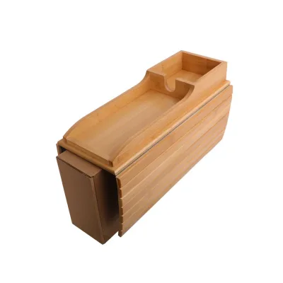Promotion Sofa Armest Tray Bamboo Removable Flexible Couch Armrest Organizer with Anti-slip