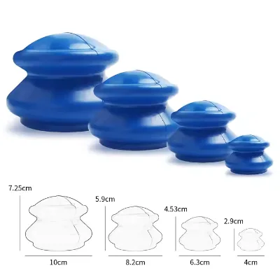 Low Price Cupping Device for Face Neck and Body Blue Cupping Cups With Four Sizes Cupping Therapy Massager for Beautycare