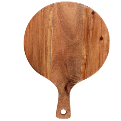 Hot Selling Personalized Round Walnut Cutting Board with Handle, Suitable for Dim Sum