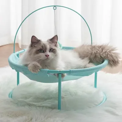 Elevated Cat Hammock Bed Breathable Mesh Raised Cat Swing Bed Detachable Pet Nest Small Dog Cat Bed