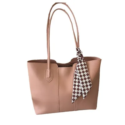 2025 New Arrival Luxury PU Lining Vintage Women's Large Capacity Tote Bag Popular Women's Handbag Scarves New Arrival Bag
