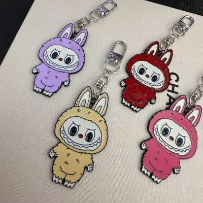 Colorful Alloy Drip Oil Cute Labubu Keychain