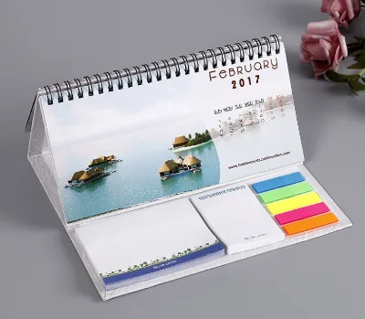 2025 A5 Art Paper Film Laminated Desktop Storage Drawer Stand Memo Sticker Combination Calendar Enterprise Printing Logo