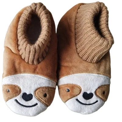 Baby Toddler Kids Children Boys Girls Fleece Custom 3D Animal Bunny Llama Dog Puppy Koala Sloth Non-slip Indoor Home Slippers