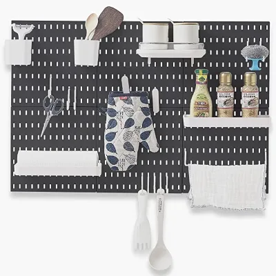 Cheap Supply Pegboard Wall Mounted Plastic Pegboard Wall Shelves Pegboard Shelf for Living Room Kitchen