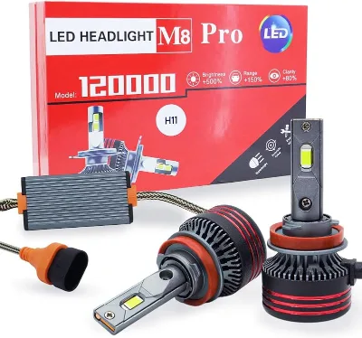 H11 LED Headlight Bulb 3000LM Super Brighter 6000K Cool White Fog Light Bulbs Combo Drivng Light Bulbs Plug and Play