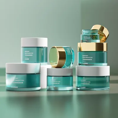 Hot Sell Round PETG Round Plastic Wide Mouth Bottle Empty Eco-Friendly Plastic Body Butter Cream Jar With Gold Lid