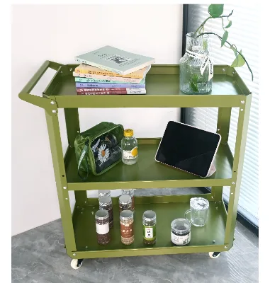 OEM Customizable Three-Layer Metal Tool Cart With Powder Coating Three-Story Tool Cart