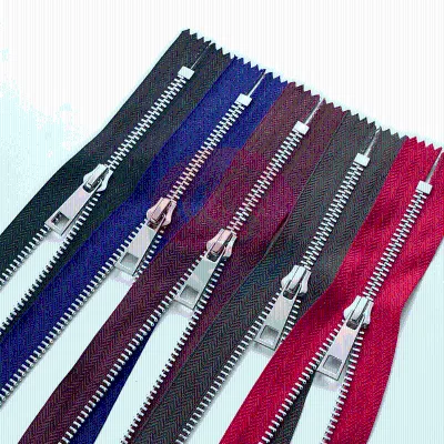 Silver Y-Teeth Metal Zipper 5 Size Closed End Smooth Sliding Non-separating Zipper Garment Accessories for Clothing DIY Craft