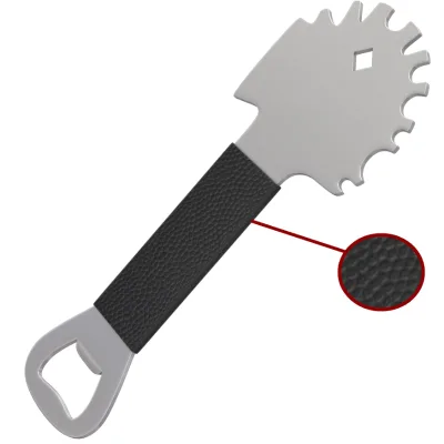 Manufactures Hot Sale Stainless Steel BBQ Cleaning Tools Durable Grill Cleaner Grill Scraper with Leather Handle